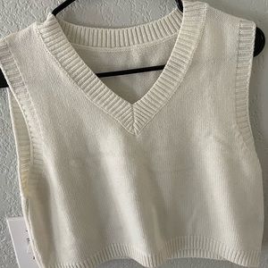 White Cropped Shein Sweater Vest Size Small